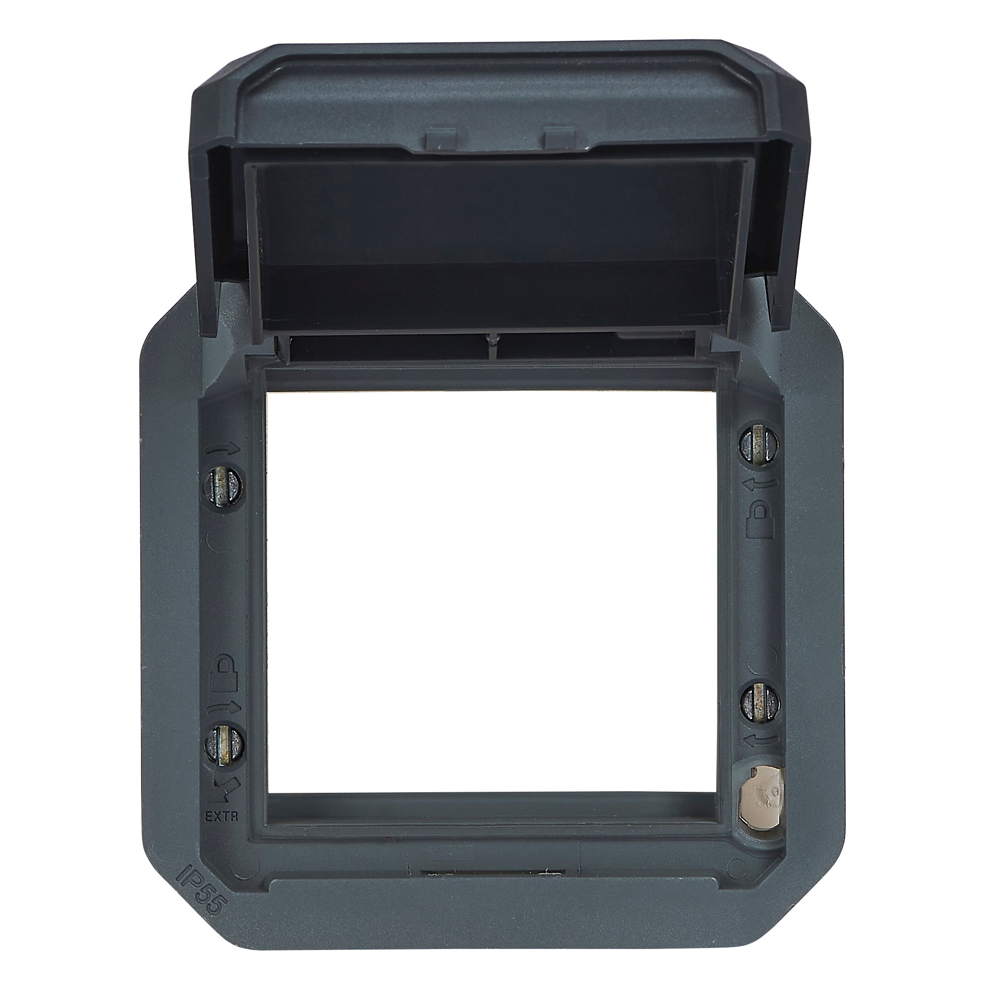 PLEXO 55 IP55 Mosaic adaptor 2 modul antracit, antracit klaplåg