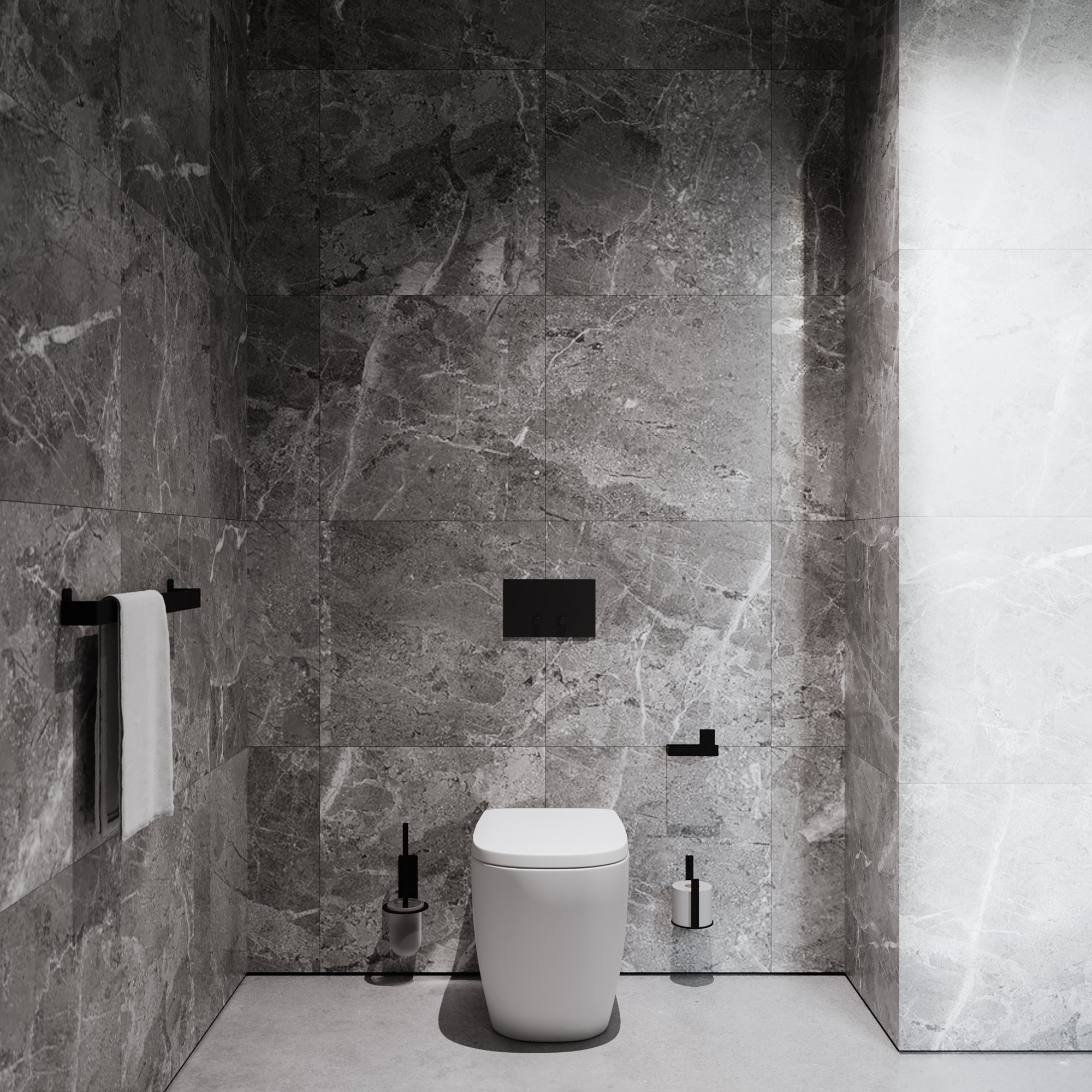 Nichba ekstra toiletrulleholder sort pulverlakeret