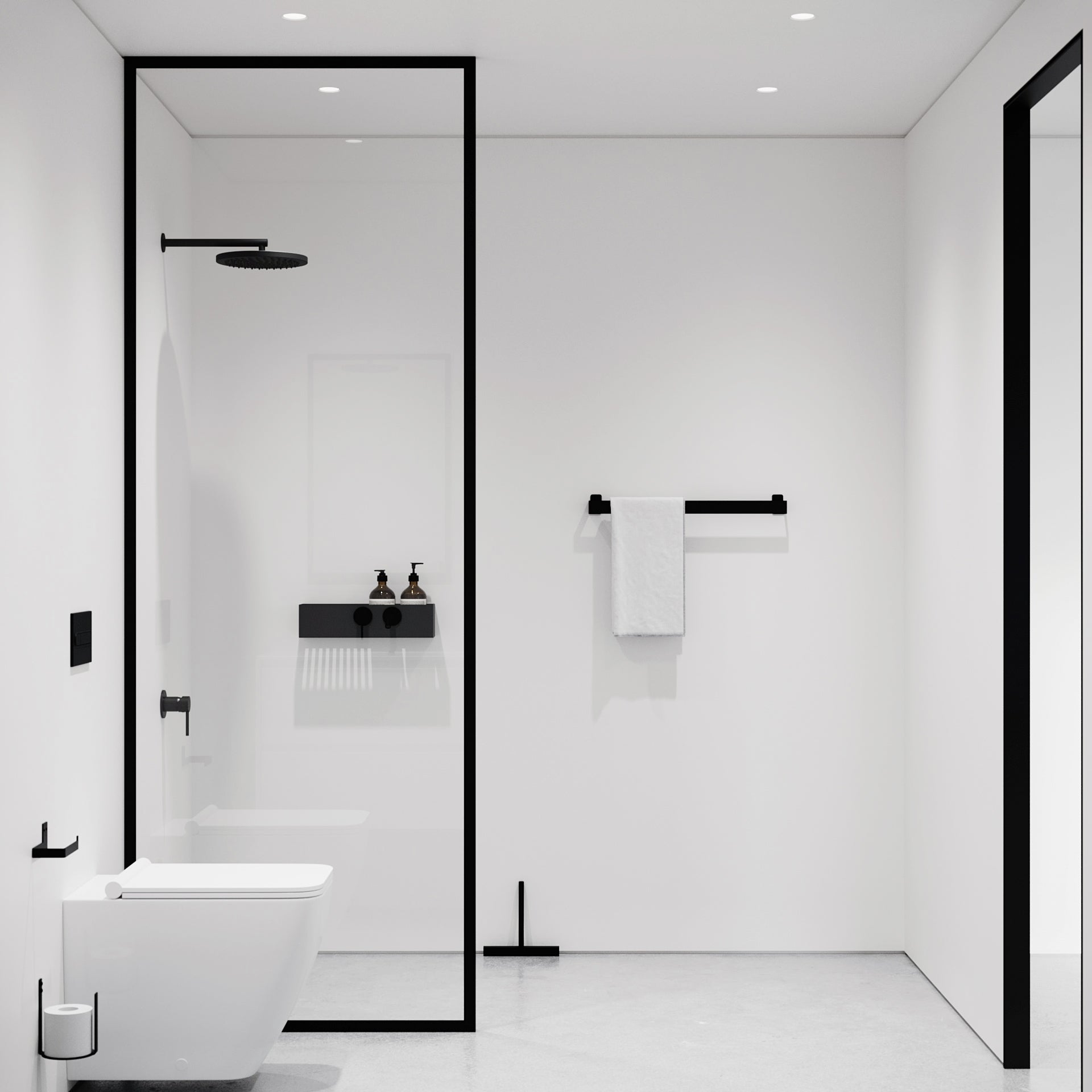 Nichba ekstra toiletrulleholder sort pulverlakeret