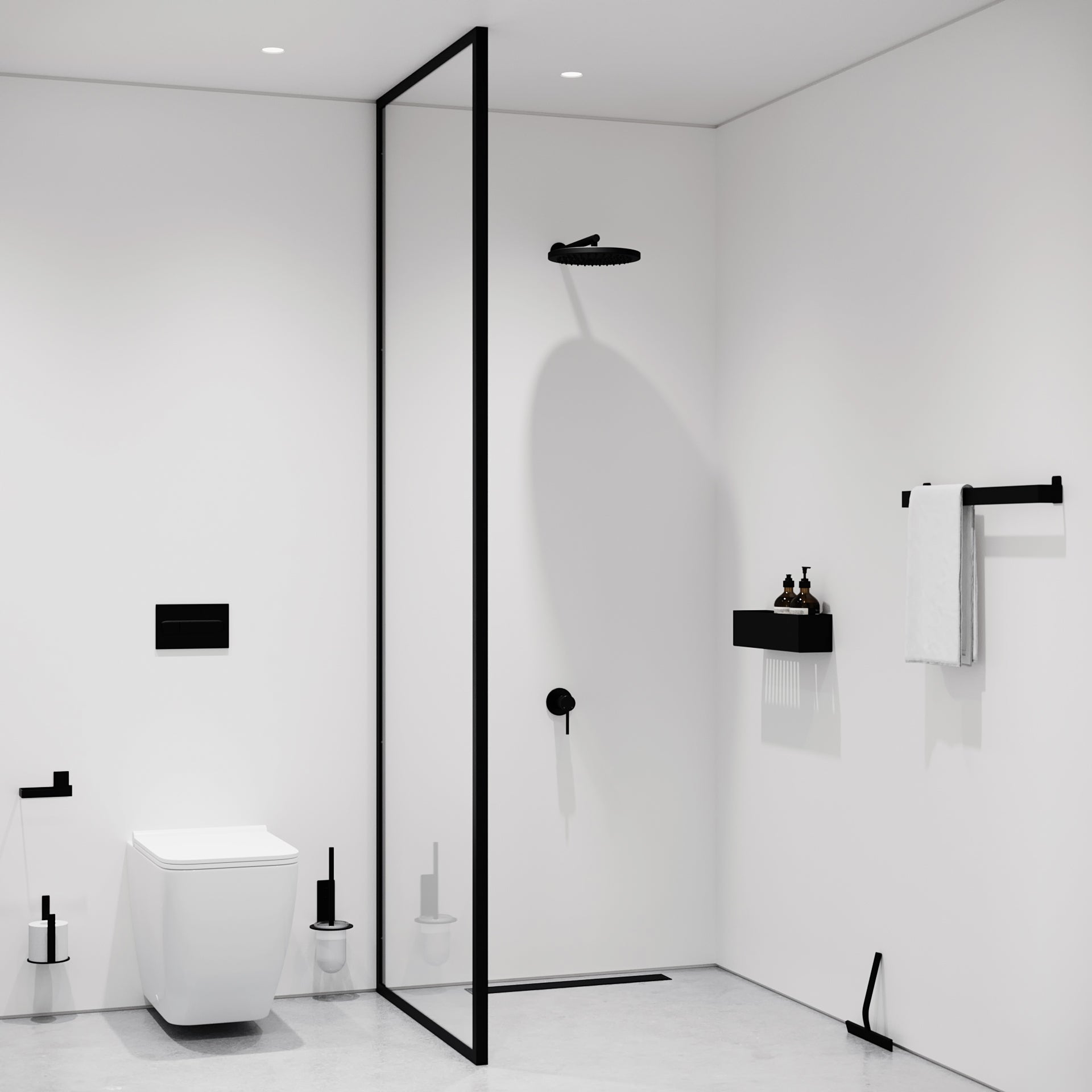 Nichba ekstra toiletrulleholder sort pulverlakeret