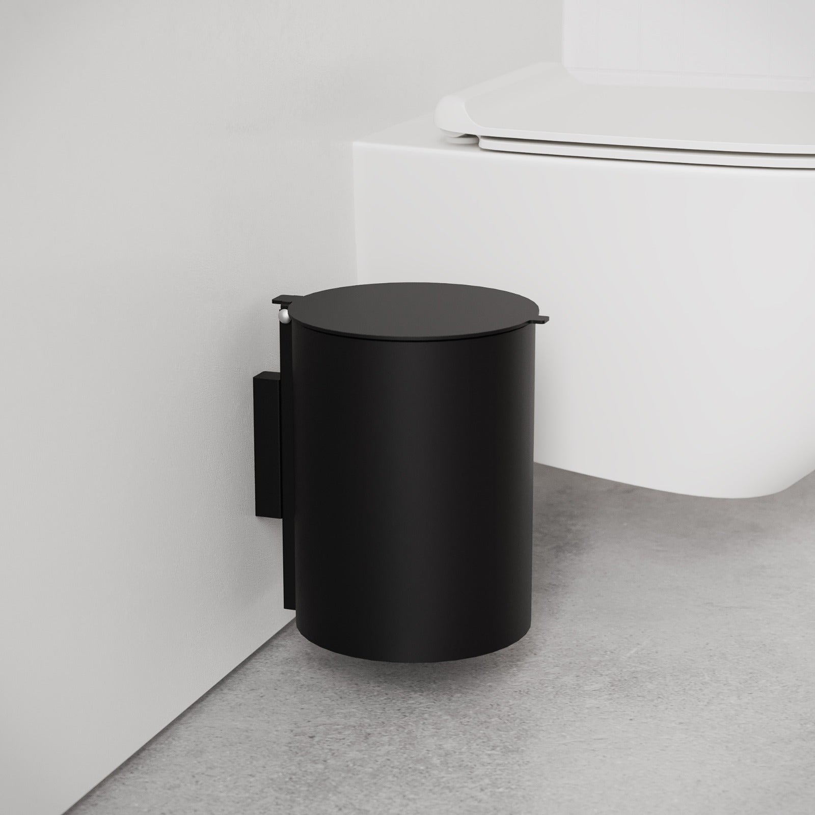 Nichba toiletspand sort pulverlakeret
