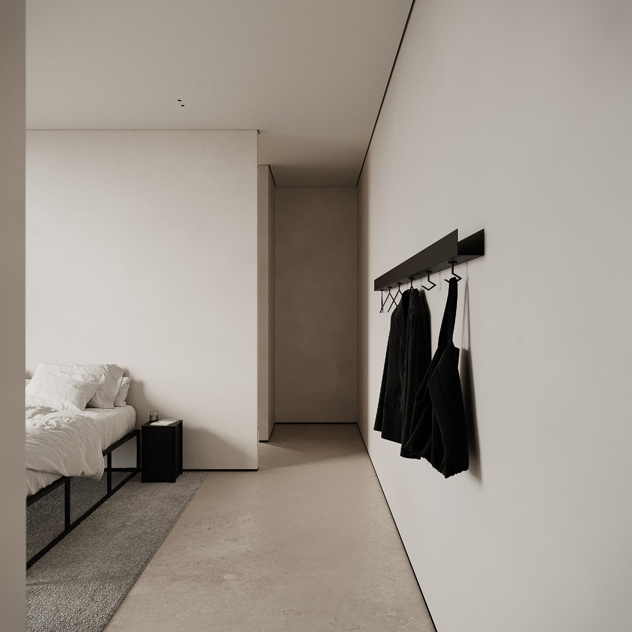 Nichba hylde u-formet 40 cm sort pulverlakeret