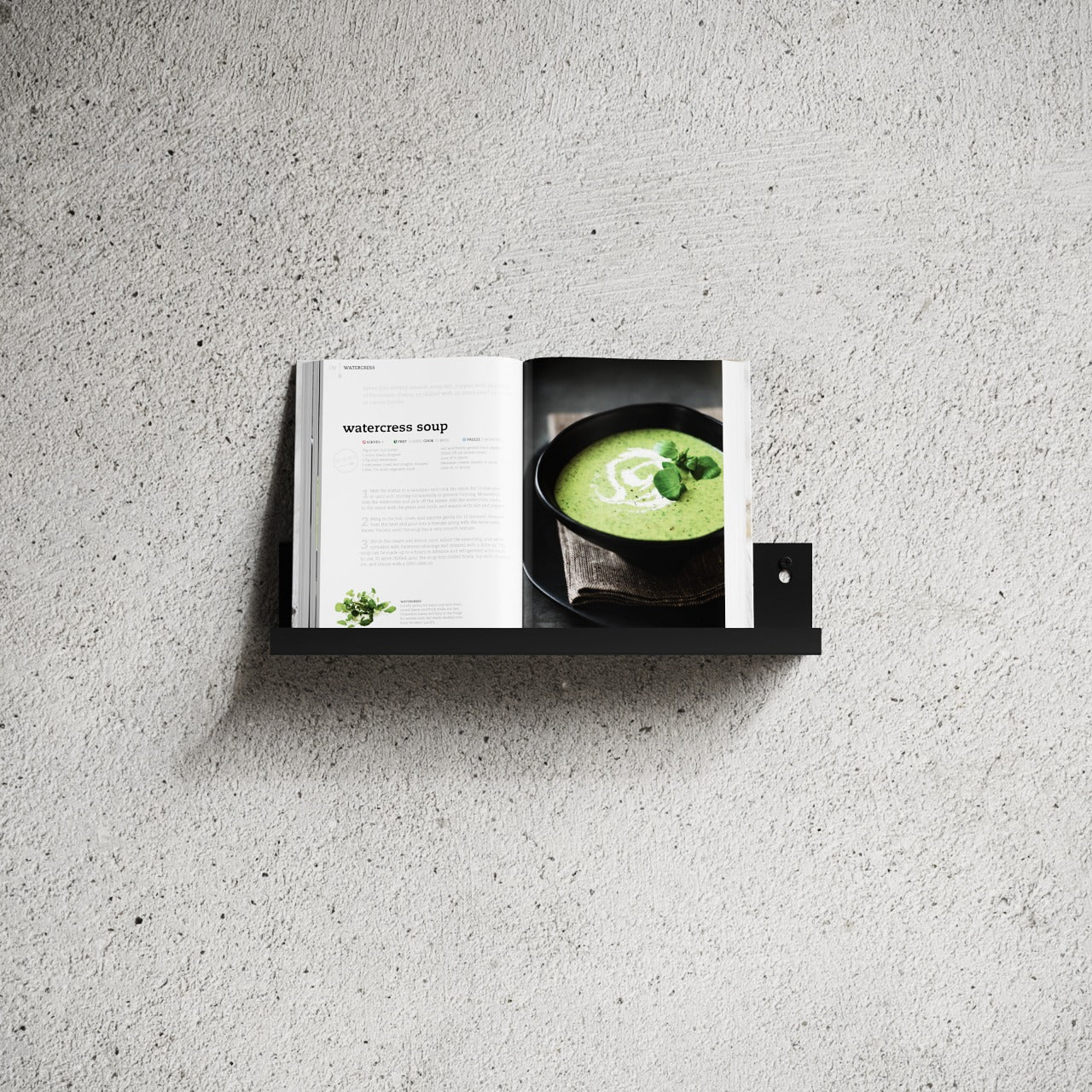 Nichba hylde l-formet 40 cm sort pulverlakeret