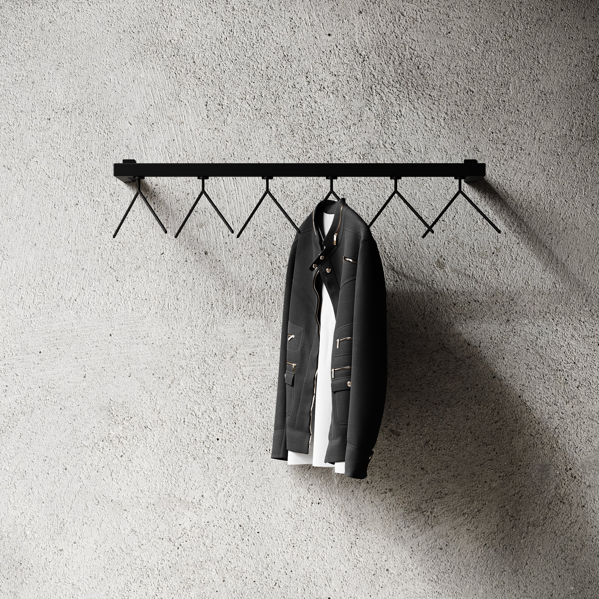 Nichba bøjlestang 100 cm sort pulverlakeret