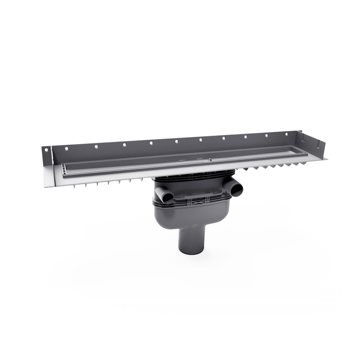 Purus Line 800mm afløbsrende Ø75mm lodret, med vandlås