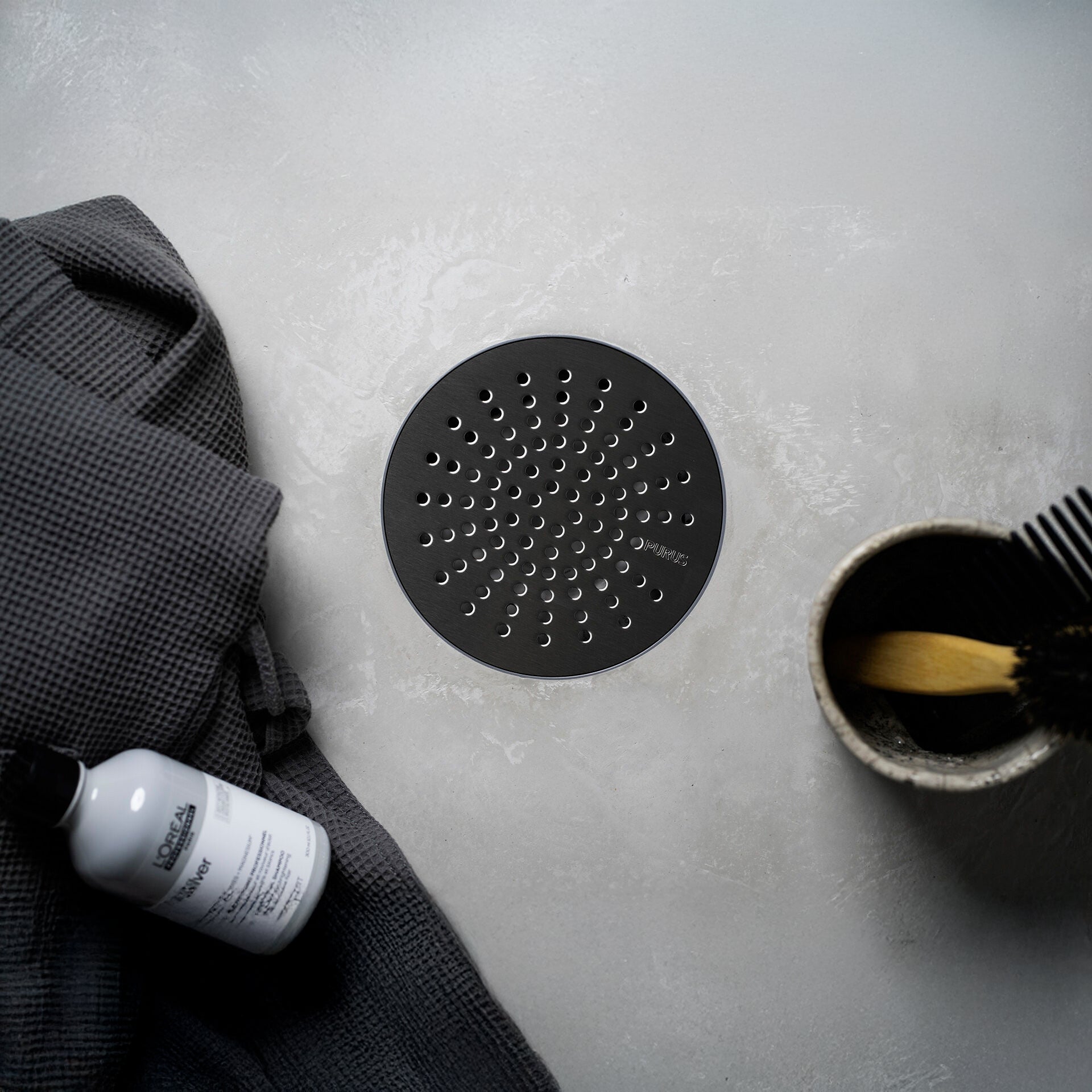 Rist til microcement Sun Ø150 sort pvd