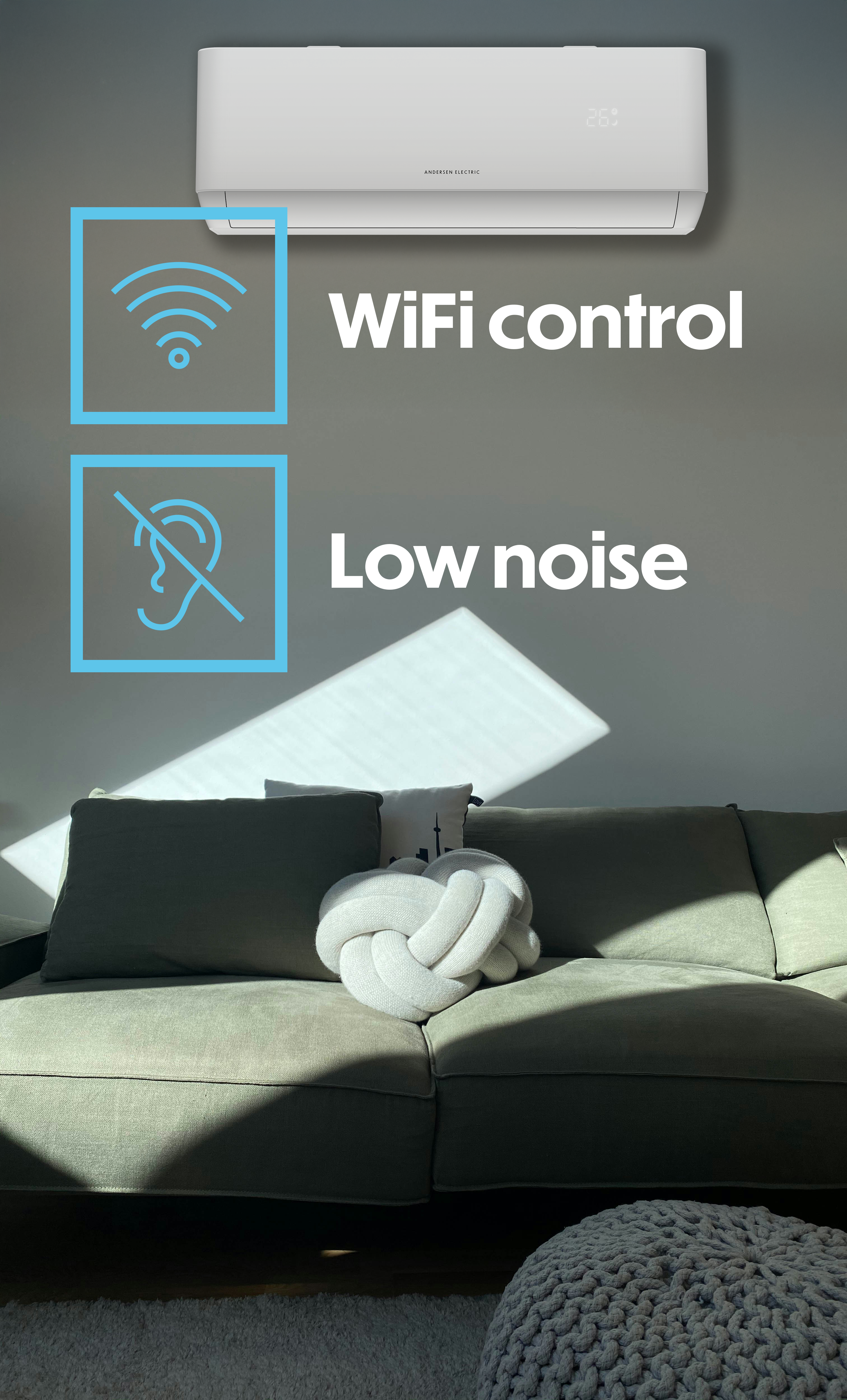 Varmepumpe/Aircondition Mat Pro 9 med WiFi 4,0kW, indedel, hvid