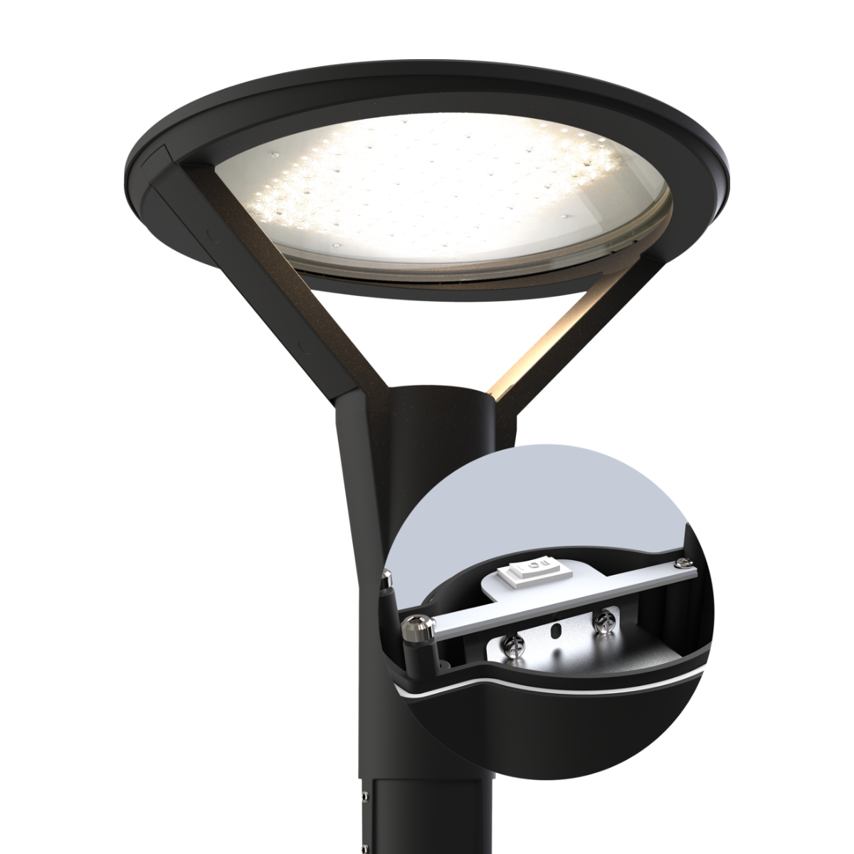 Helix mastetop 20-36-56-75W 2500-8800lm 3/4K IP66 IK08 sort
