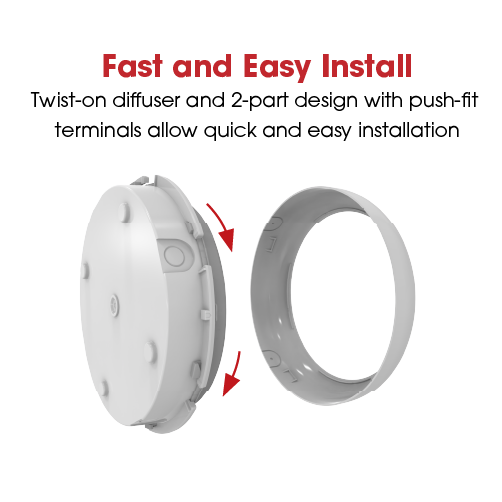 Væg-/Loft Plafond Disco Evo 2 IP65 9-12-16W 3K-4K-6,5K M3 Hvid