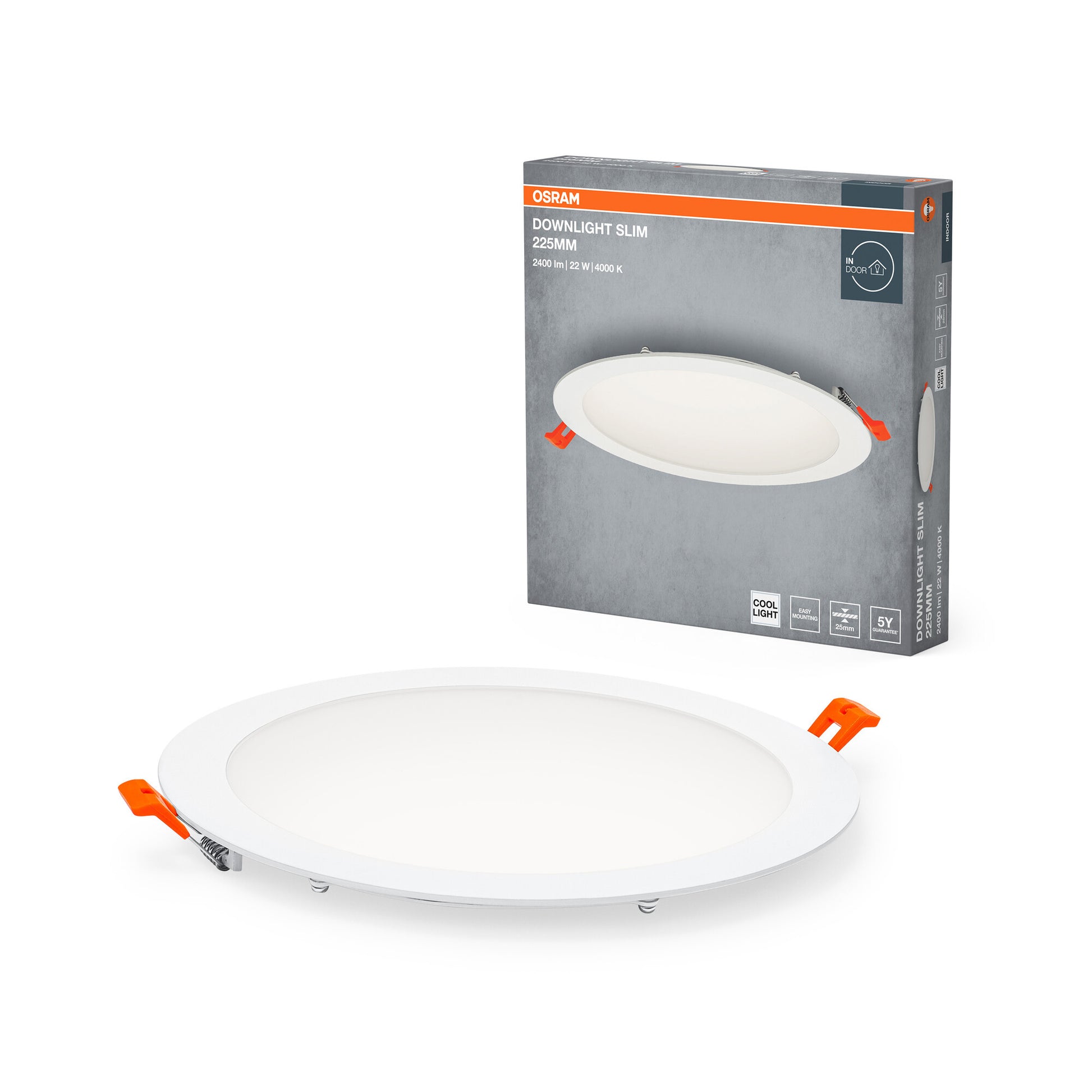 Osram Downlight Slim 22W 840 2400 lumen Ø225 mm hvid IP20