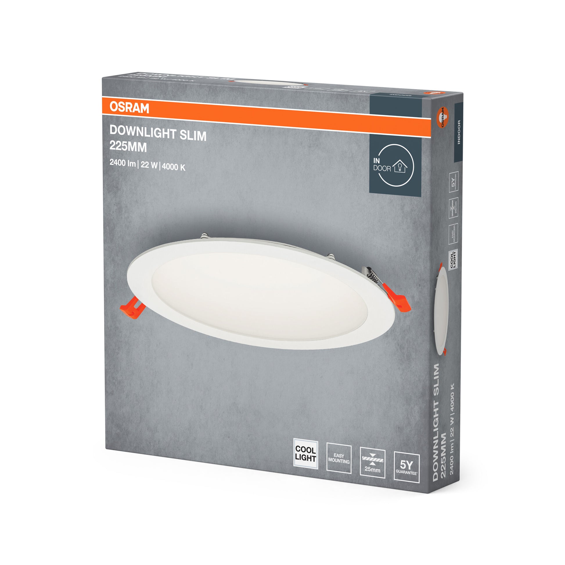 Osram Downlight Slim 22W 840 2400 lumen Ø225 mm hvid IP20