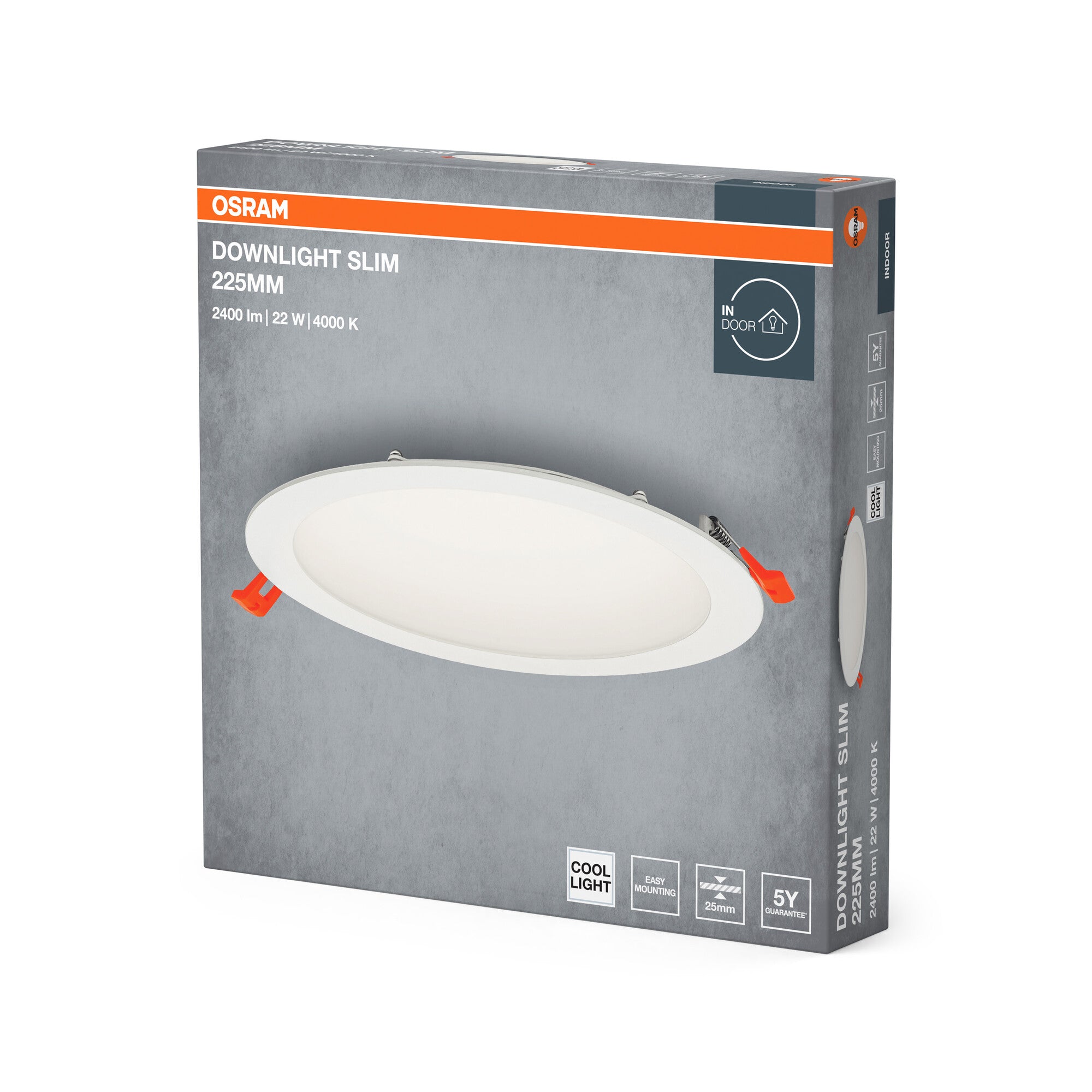 Osram Downlight Slim 22W 840 2400 lumen Ø225 mm hvid IP20