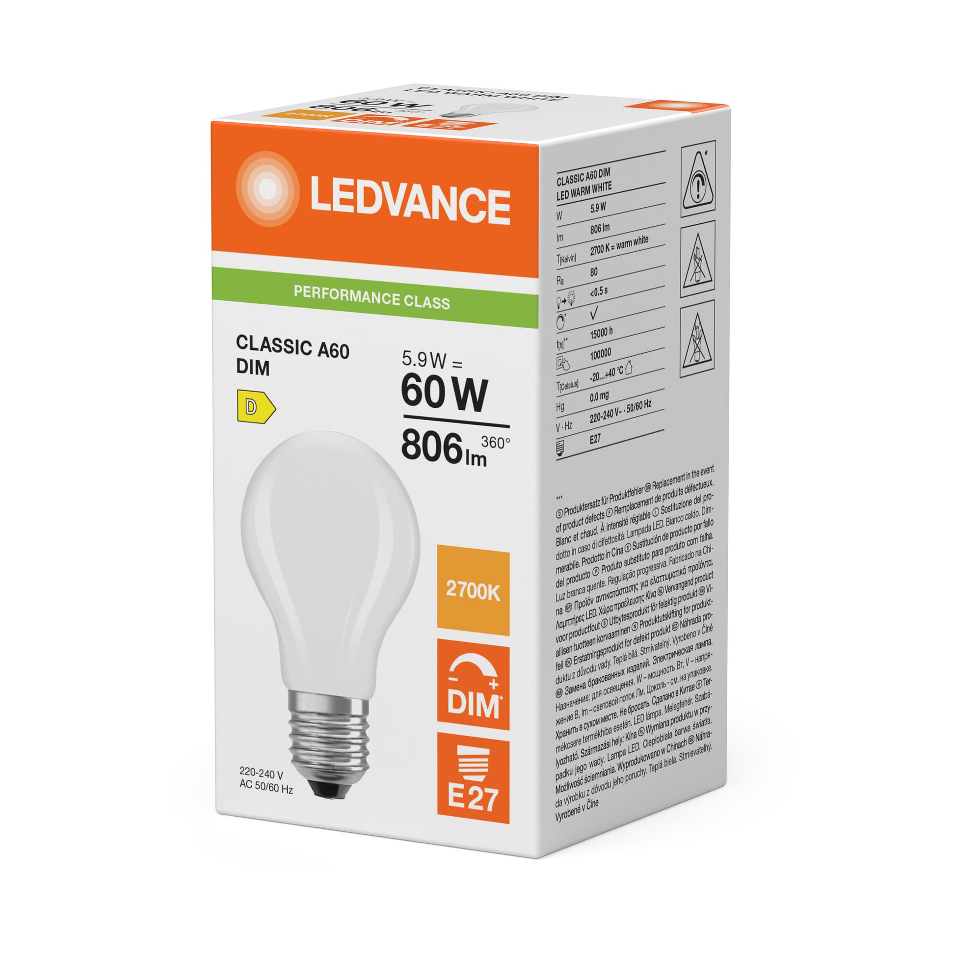 DIM STD MT 60 5,9W 827 E27