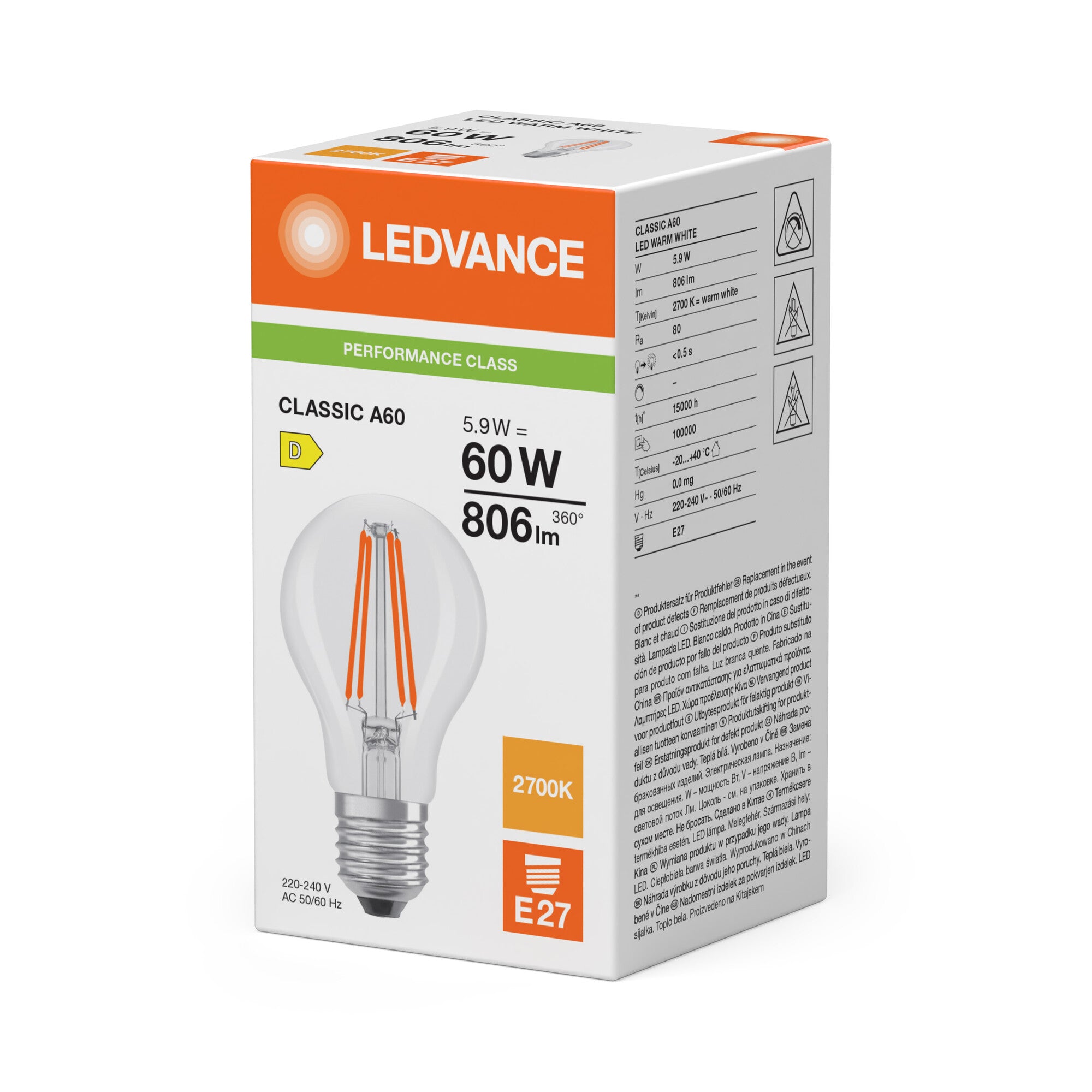 STD FIL 60 5,9W 827 E27