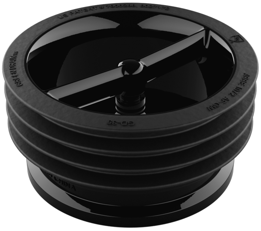 GREEN DRAIN Vandlås selvrensende membran-lugtlukke 89-100 mm CE og VA