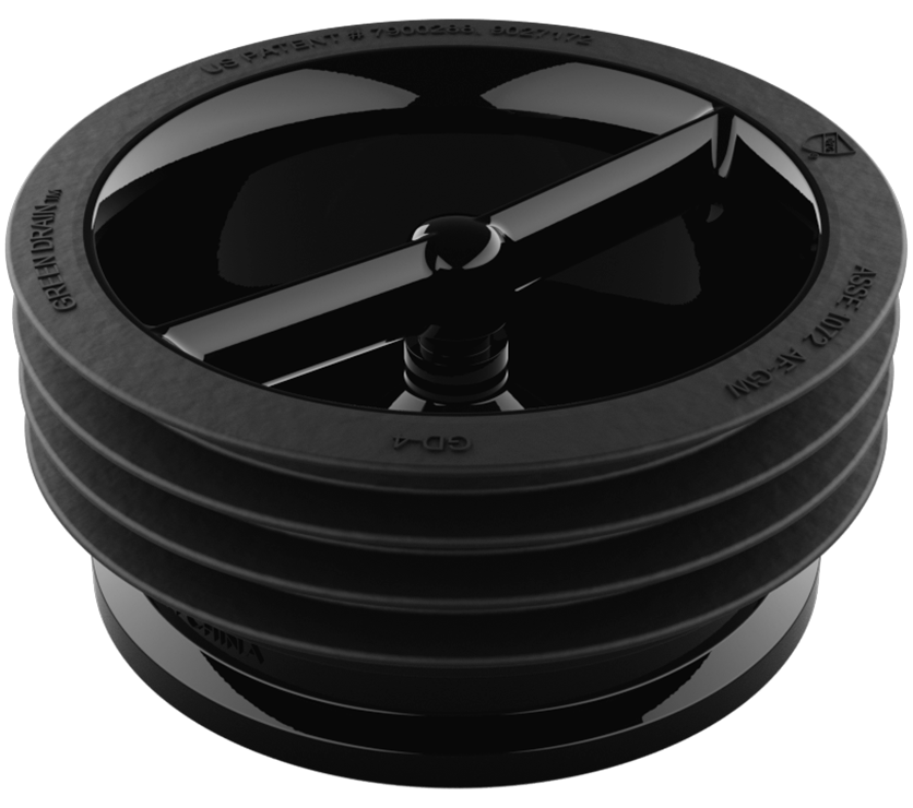 GREEN DRAIN Vandlås selvrensende membran-lugtlukke 102-110 mm CE og VA