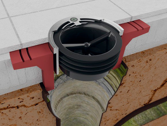 GREEN DRAIN Vandlås selvrensende membran-lugtlukke 102-110 mm CE og VA