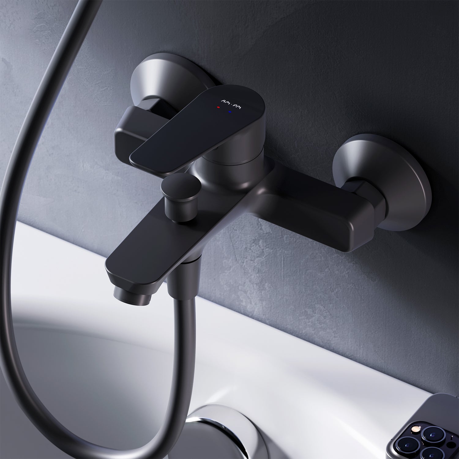 AM.PM Hit Single-lever bath and shower mixer, black