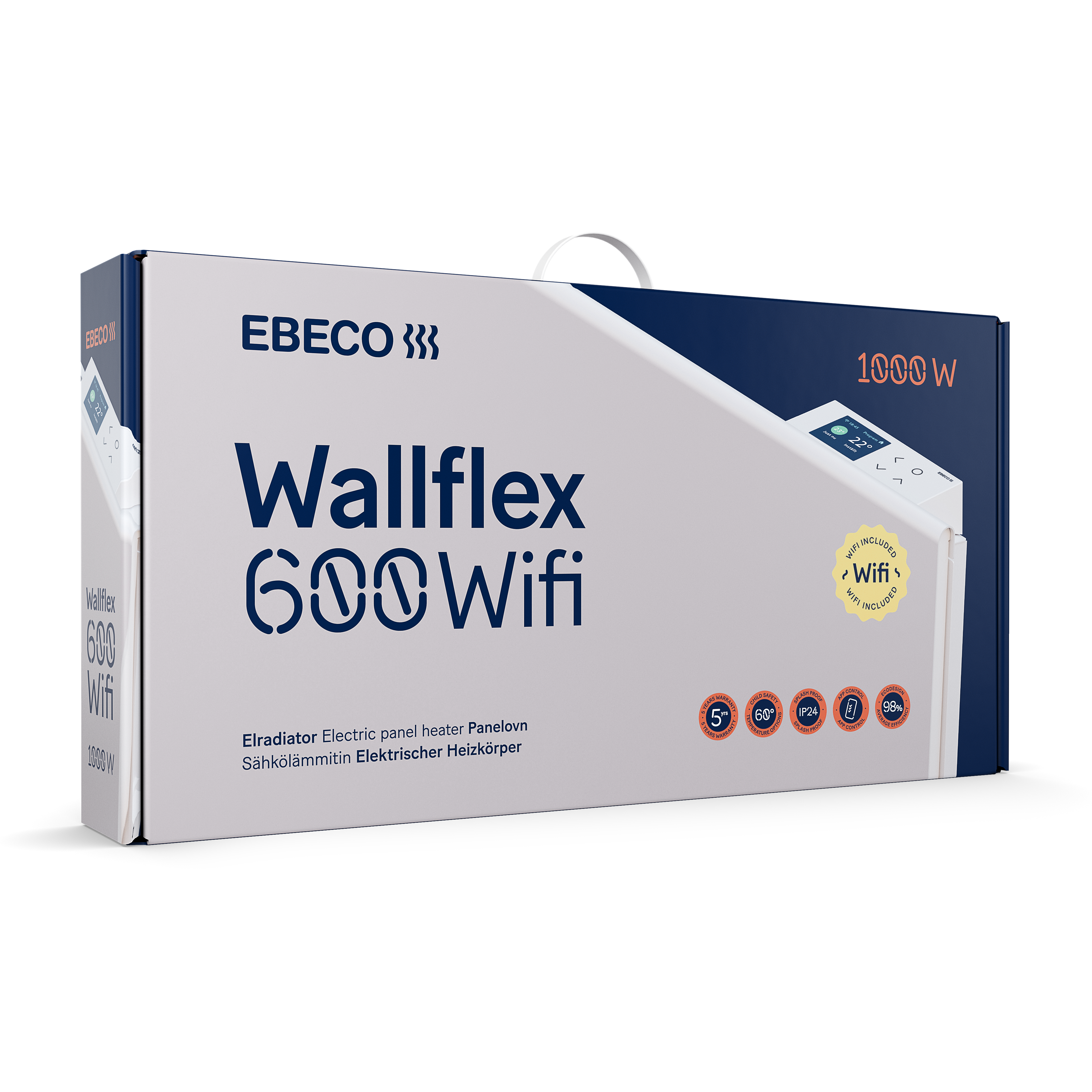 Wallflex El-radiator 600 WiFi, 400W, 230V