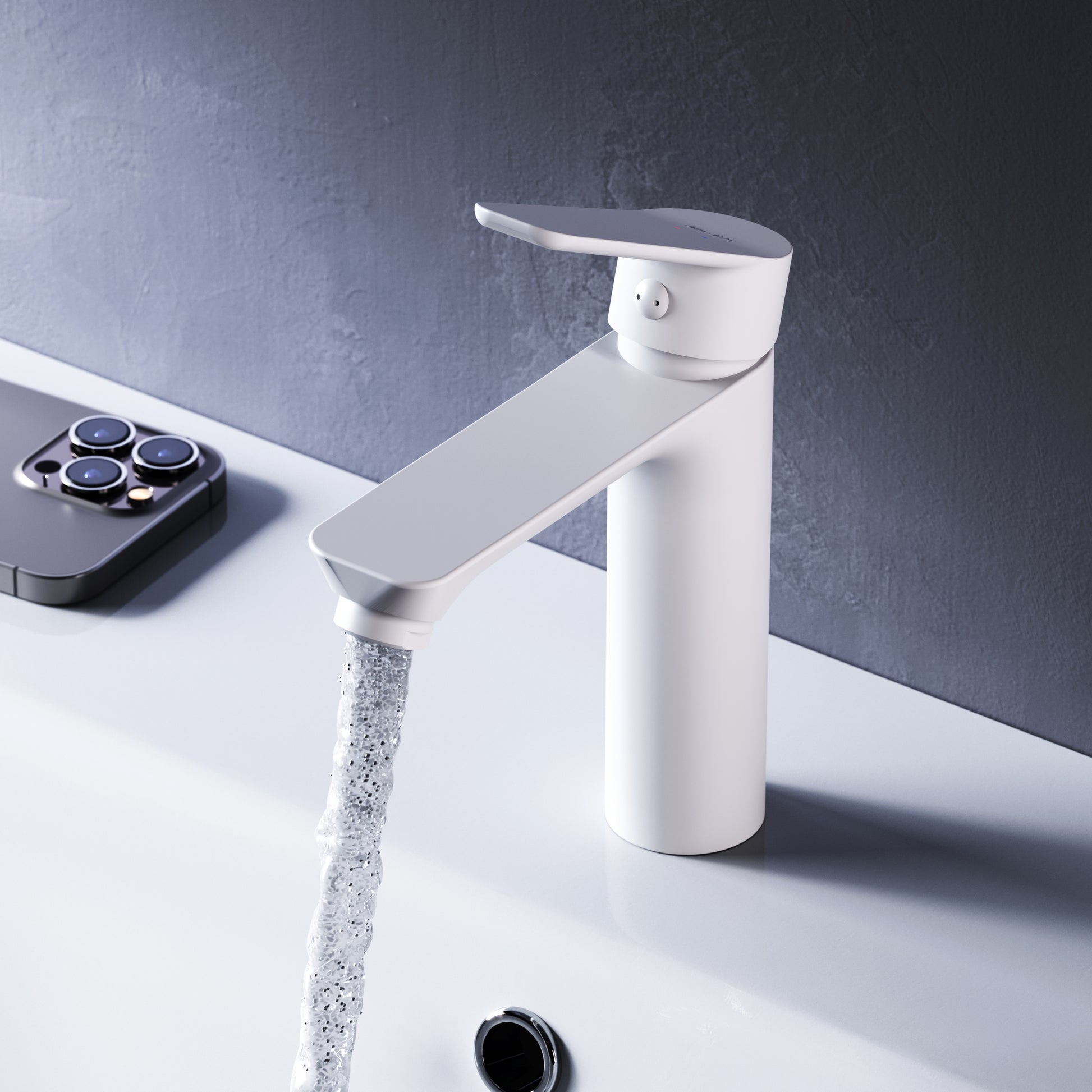 AM.PM Hit Single-lever basin mixer, white, S-size