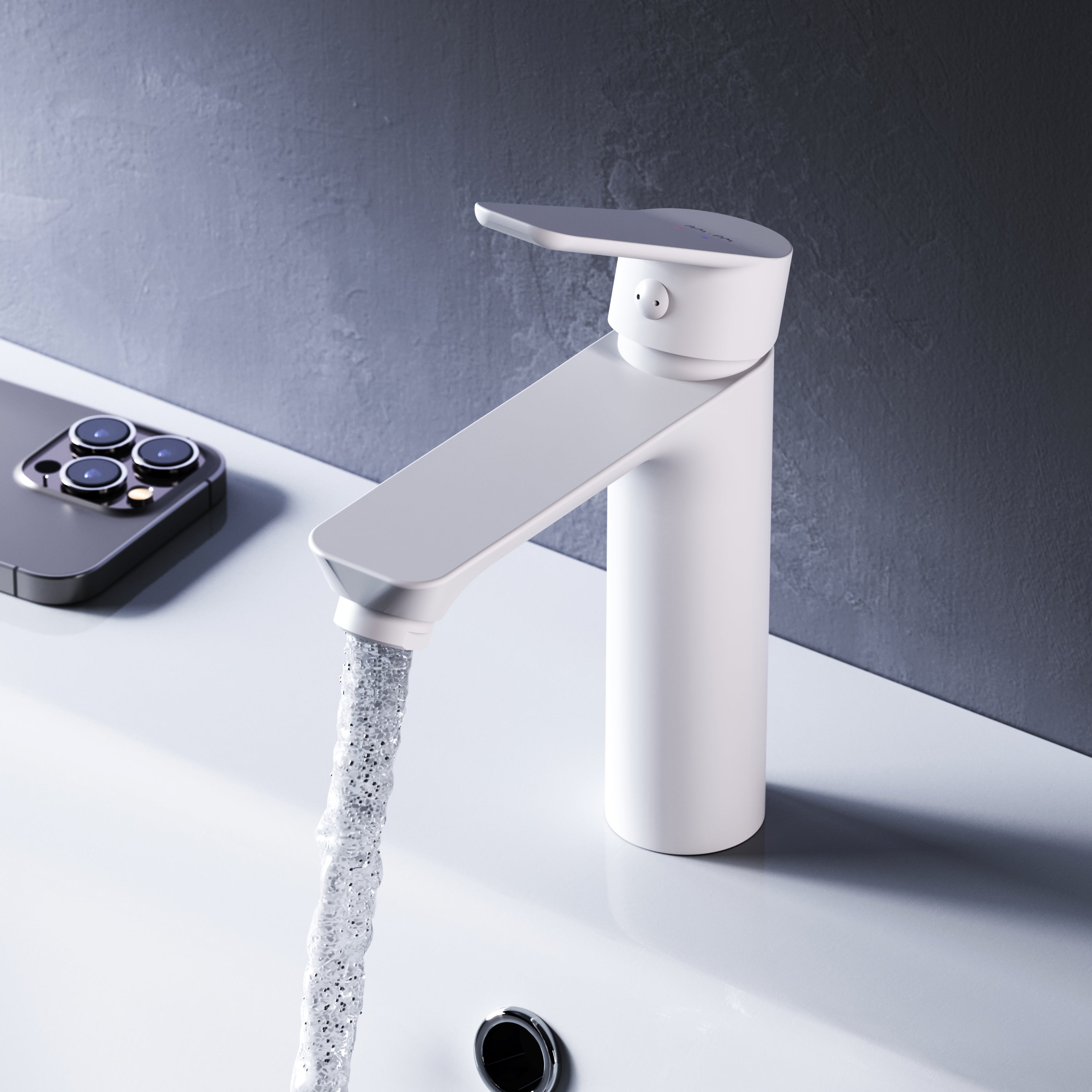 AM.PM Hit Single-lever basin mixer, white, S-size