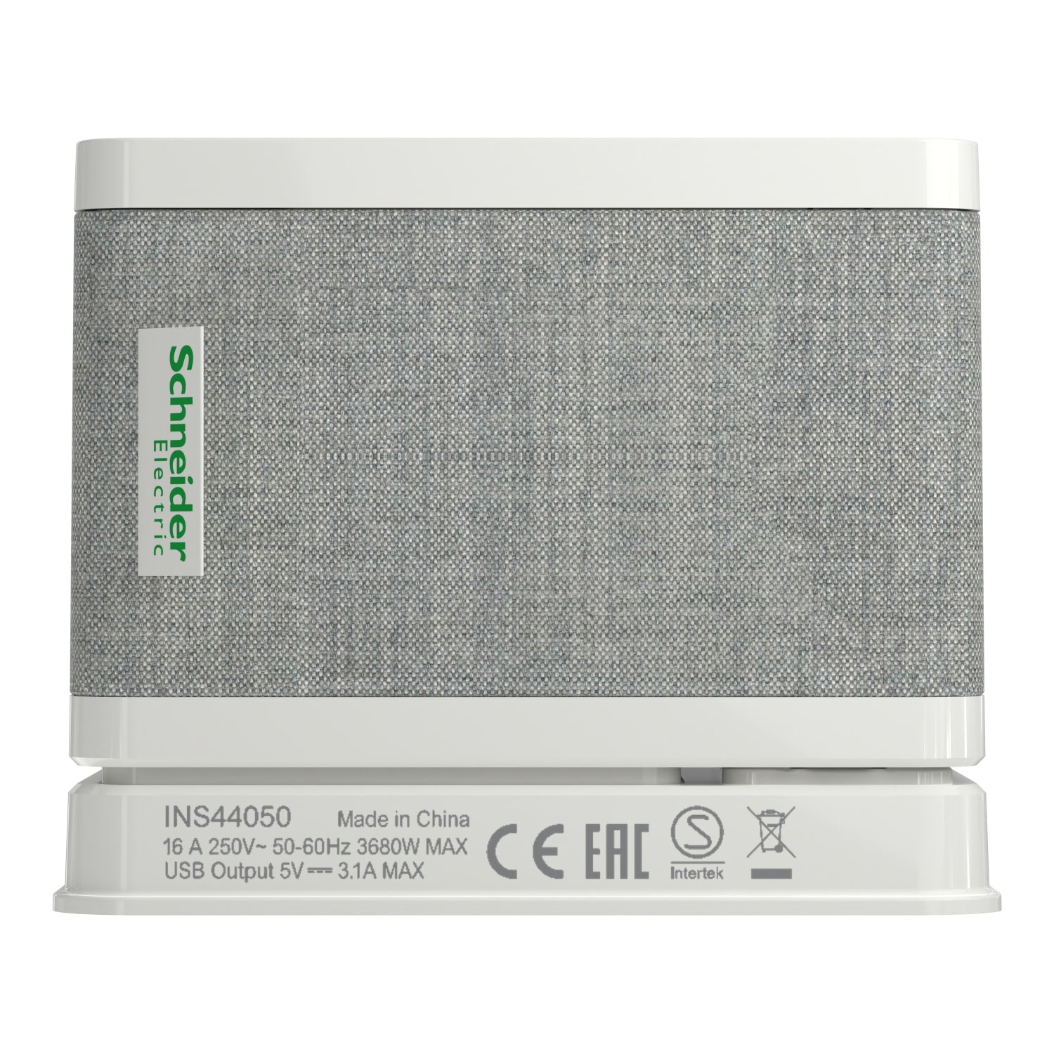 BORD STIKK. ENKELT M/USB A/C HVID