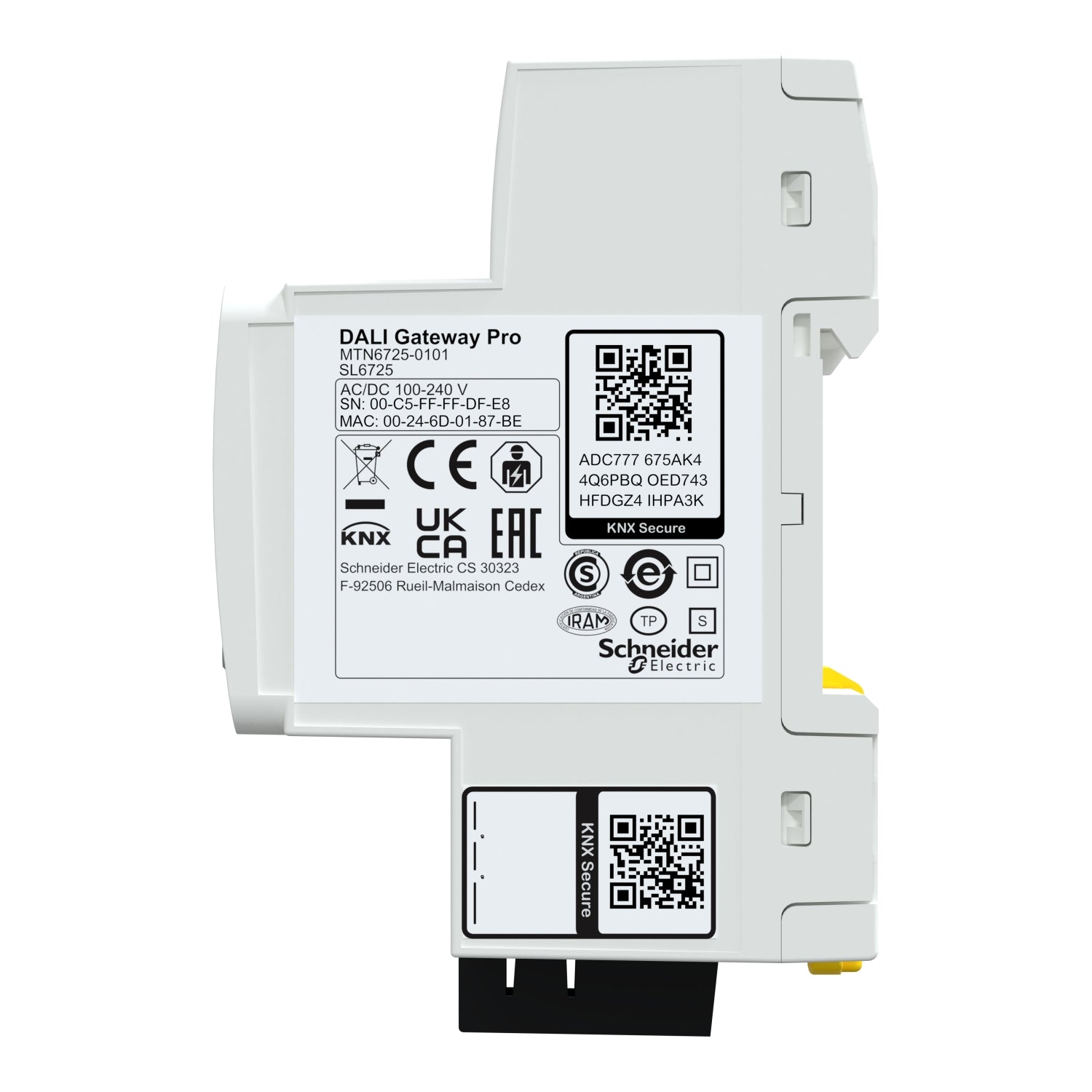 SpaceLogic KNX DALI 2.0 Gateway Pro styrer op til 64 DALI enheder enkeltvis eller i op til 16 gruppe