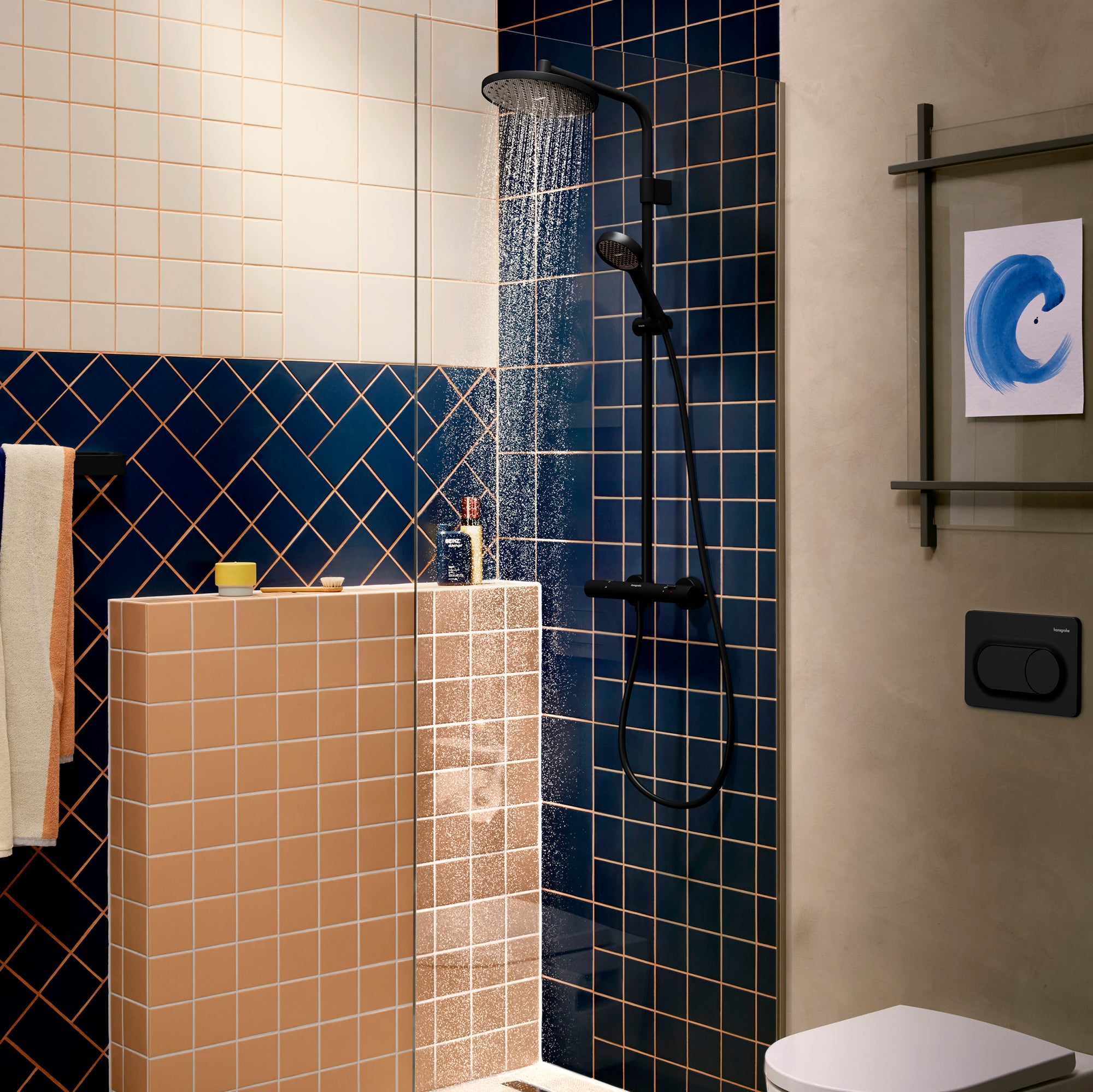hansgrohe Activera S Showerpipe 240 EcoSmart+ Ecostat Mat sort