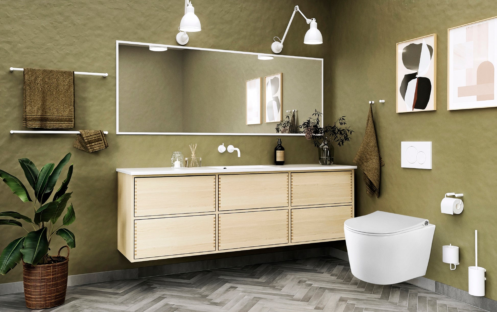 Pressalit Trend Combi Pack, væghængt toilet med Sway D2