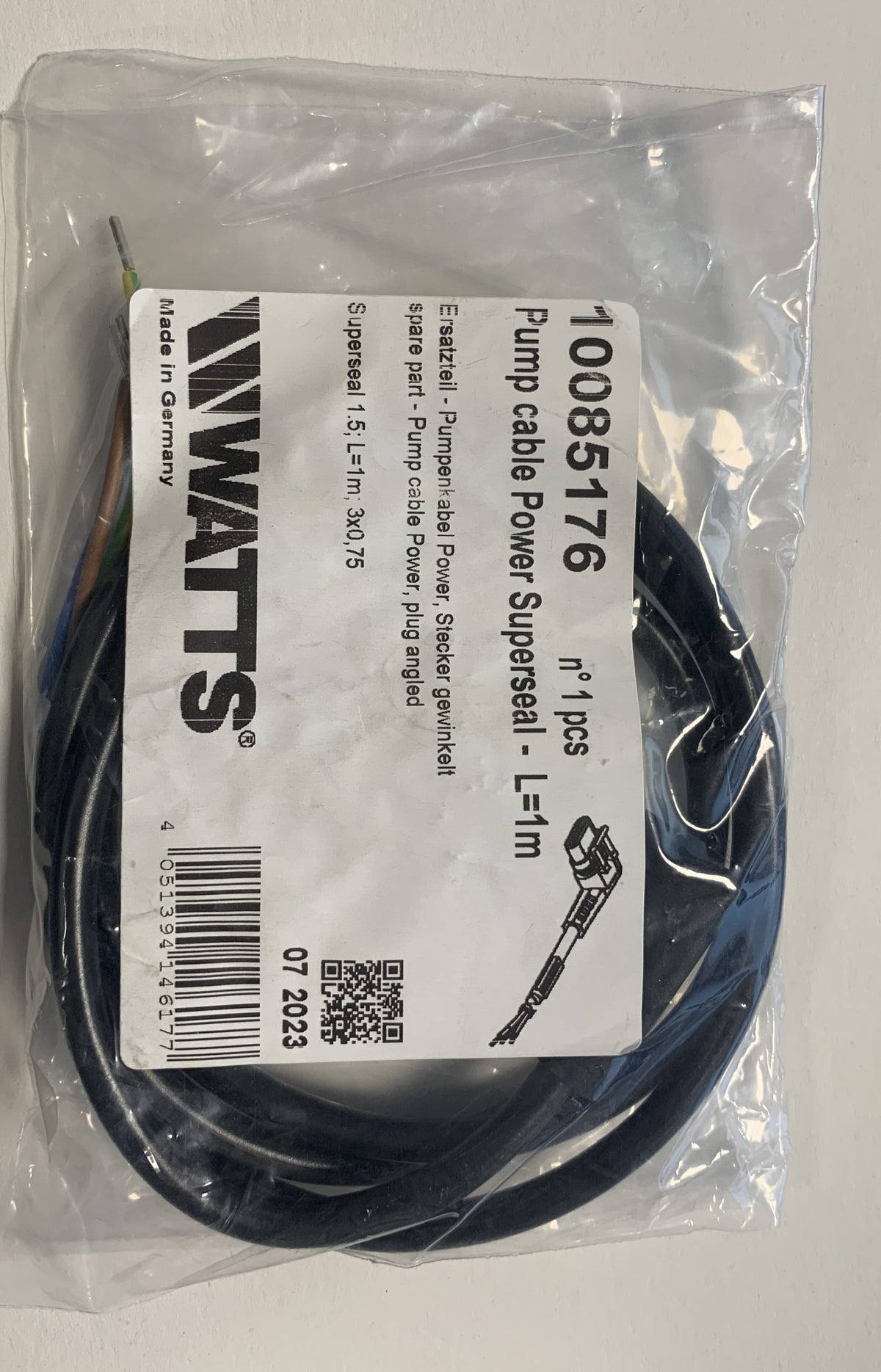 1 meter kabel med stik til Grundfos UPM3