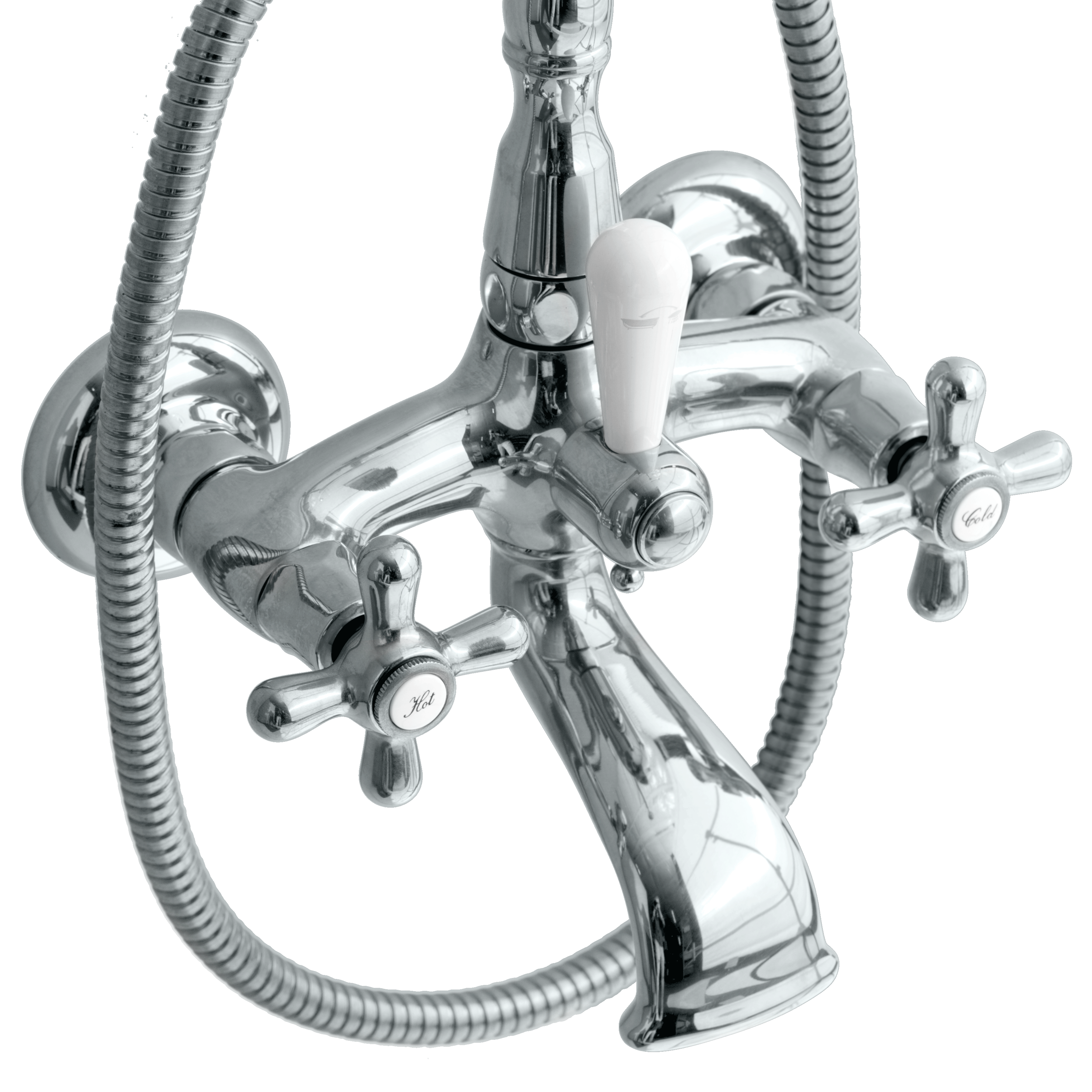 Lavabo Retro 2-grebs badekararmatur med håndbruser krom