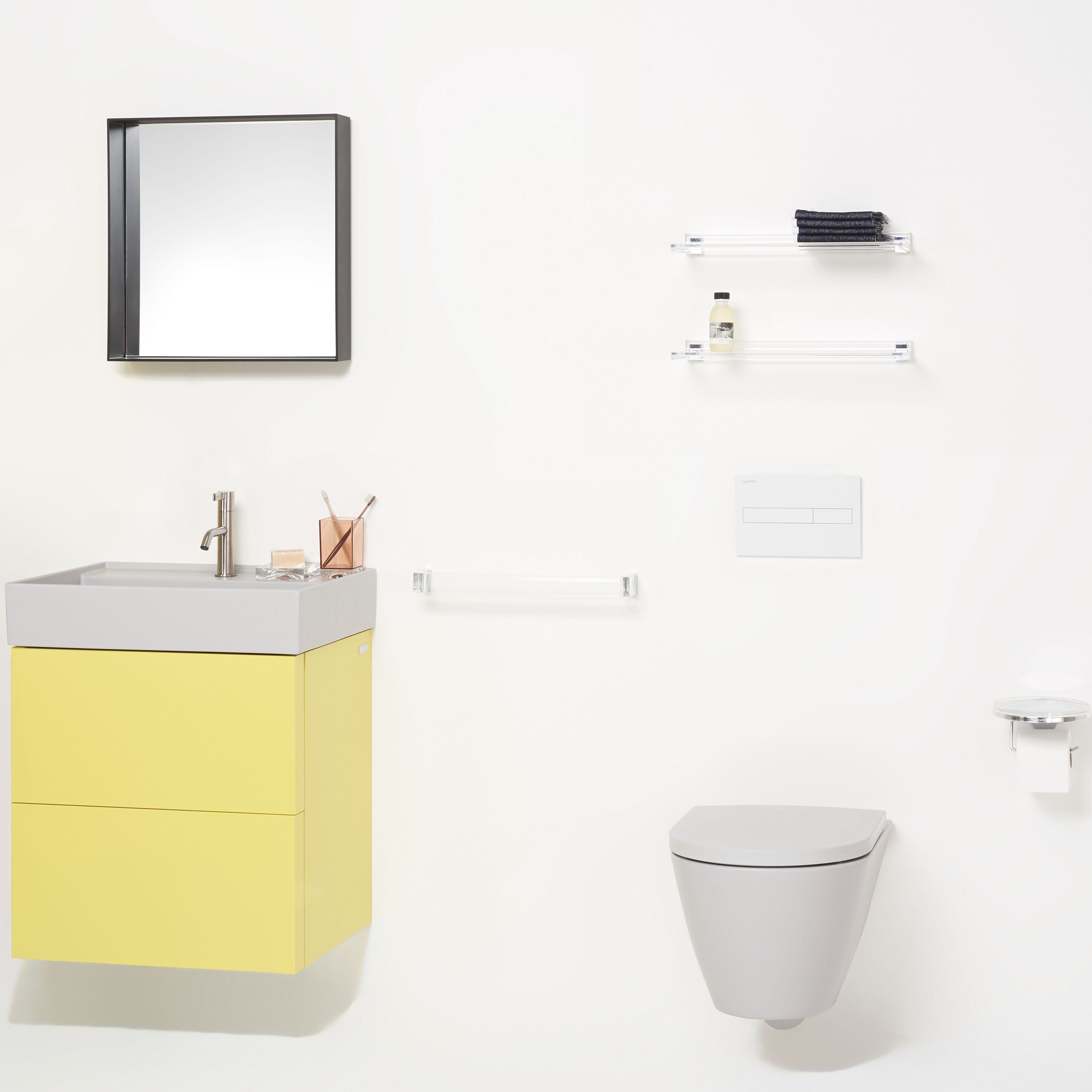 Kartell Laufen kompakt væghængt toilet, Rimless, mat hvid