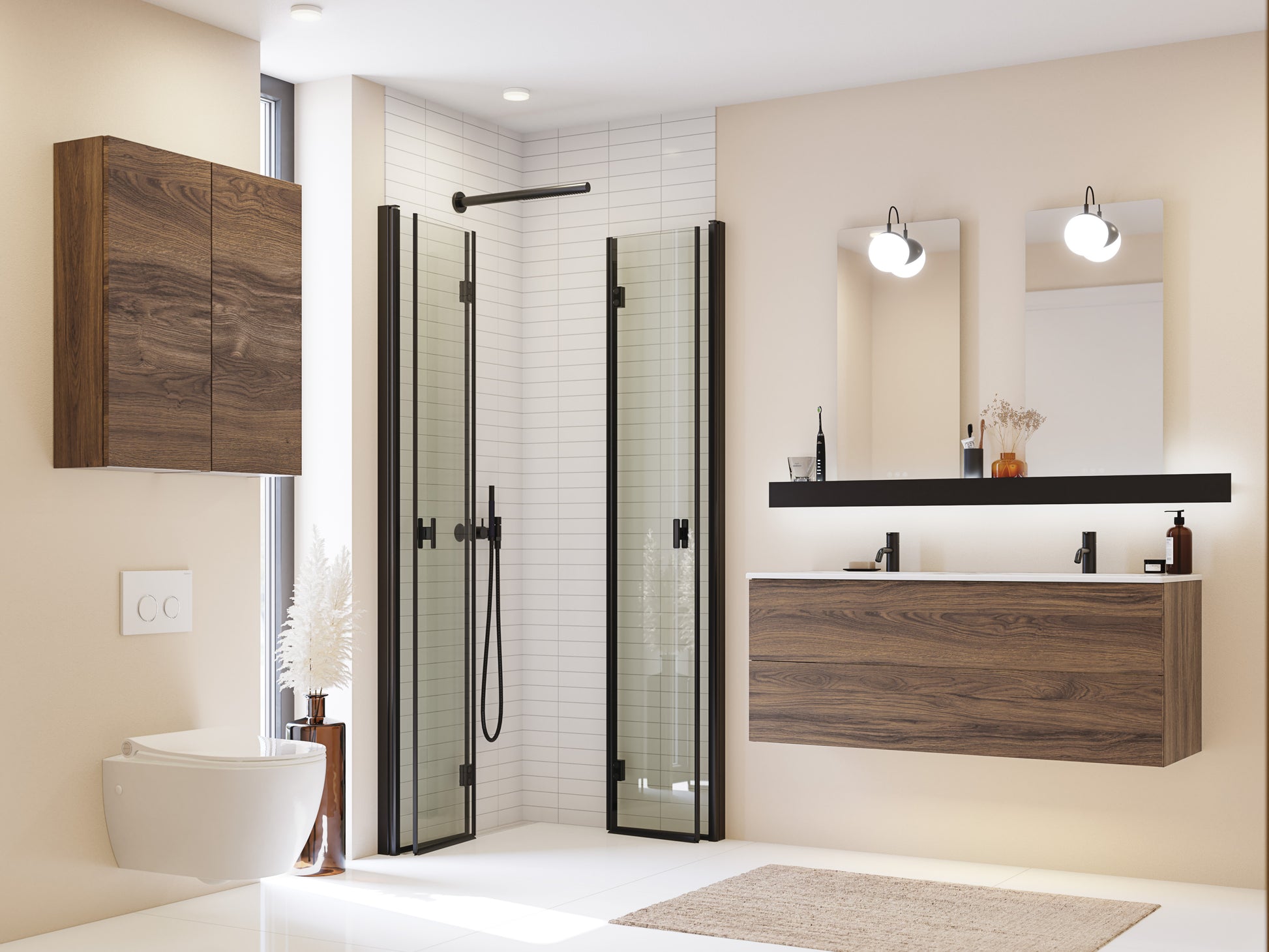 DANSANI Foldedør H:200*87-89 cm sort/klar