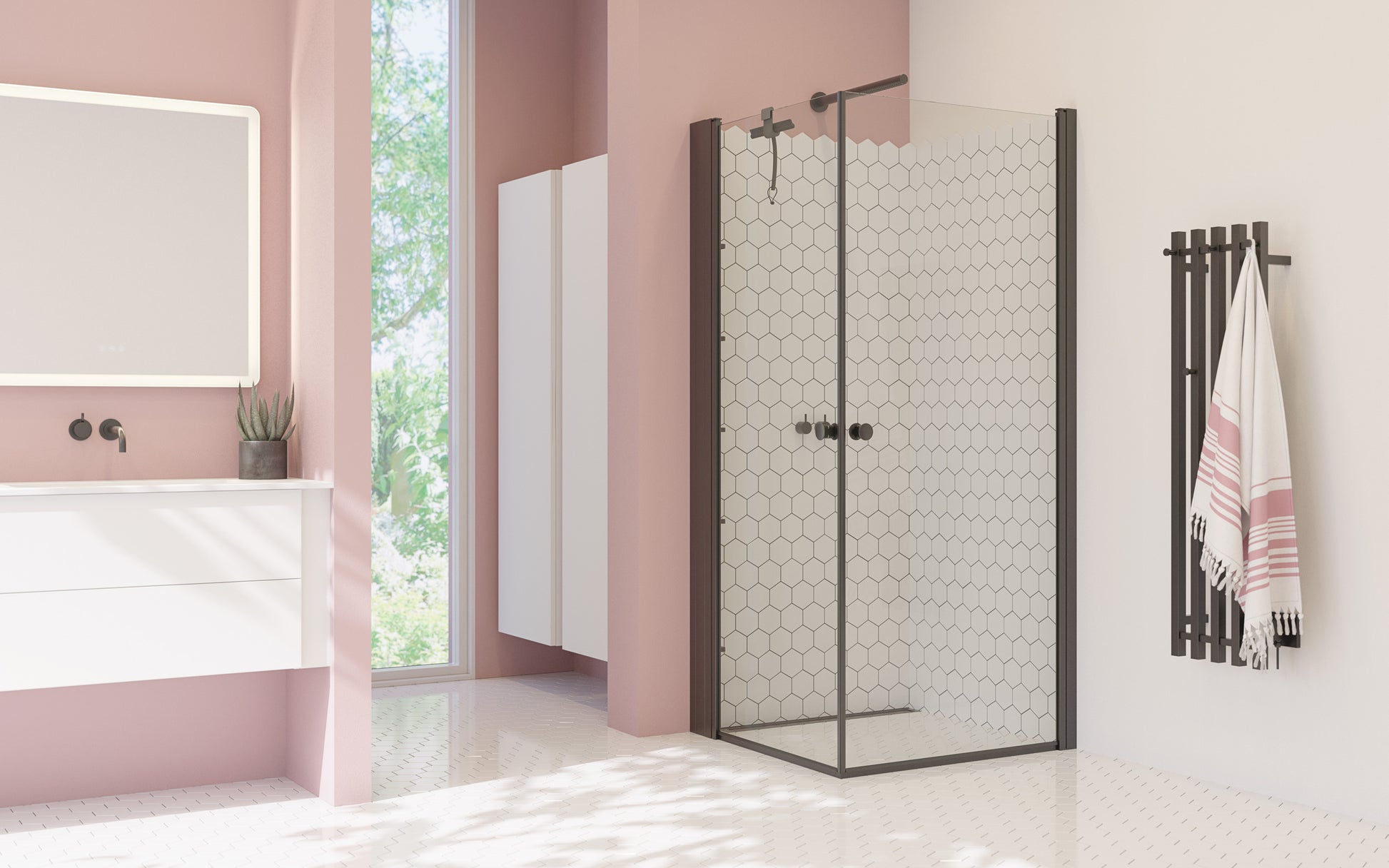 DANSANI Brusedør H:200*67-69 cm sort/klar
