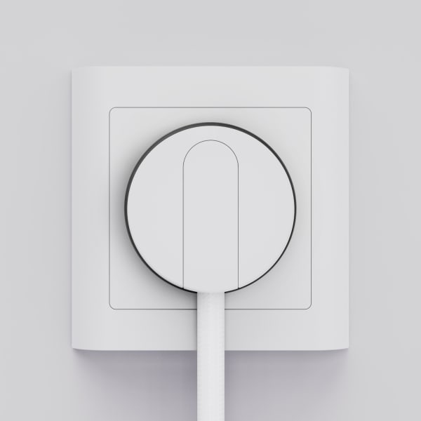 NORM K Minimalistisk dansk stikpropHvid Uden jord 13A/250~