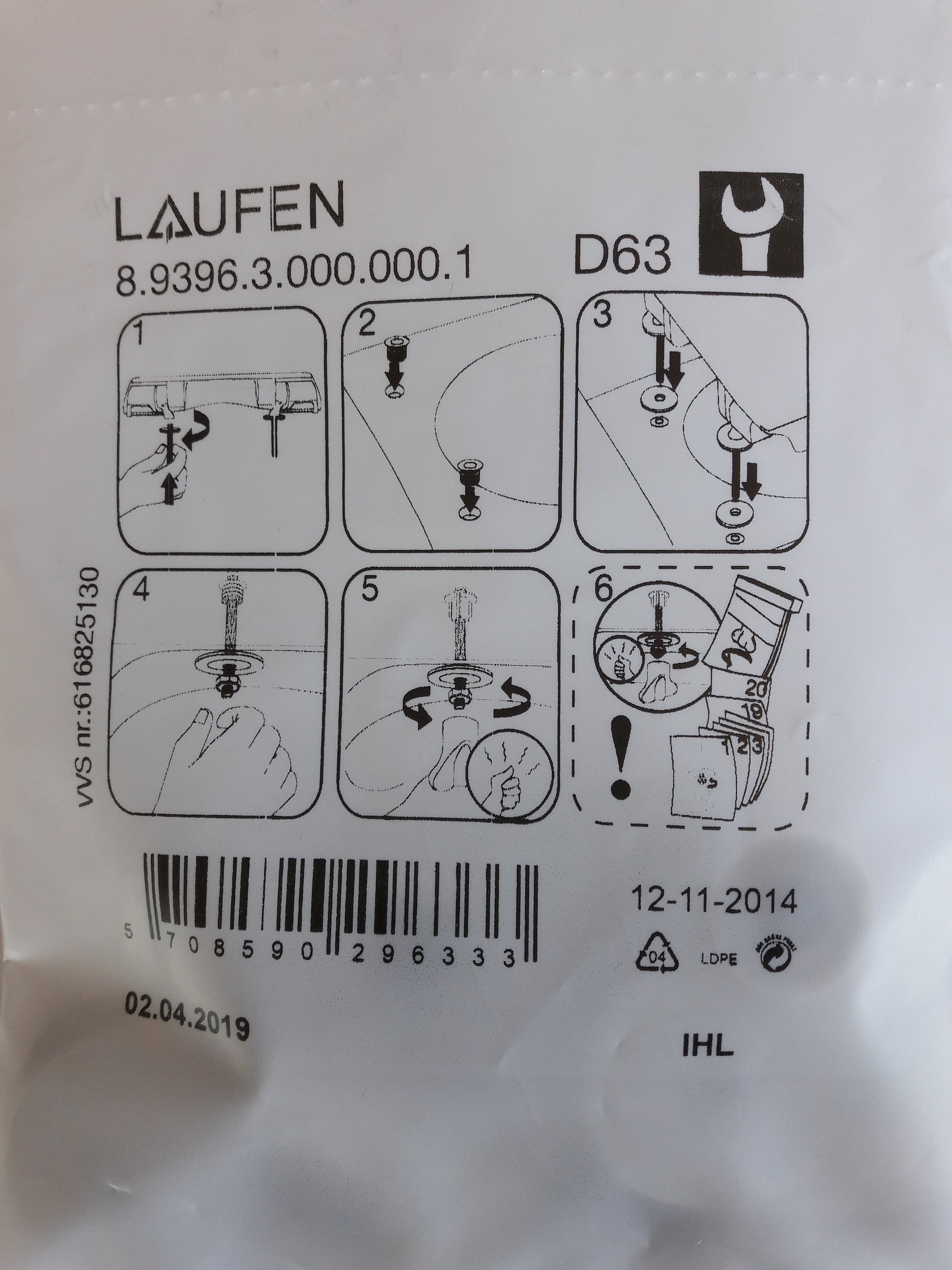 Laufen Pro-n monteringssæt til toiletsæde