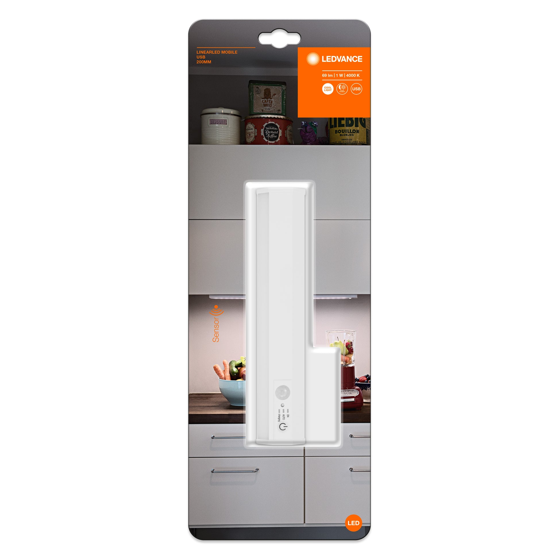 LINEAR LED MOBILE USB sølv 200 mm