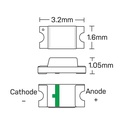 SMD LED - 1206 GUL 6,5mcd (10 stk.)
