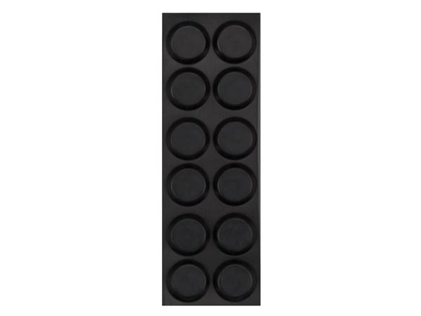 Gummifod, selvklæbende - Ø12,6x3,5mm, Sort (1 stk.)