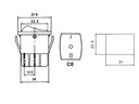 Vippekontakt - 2P ON-OFF-ON, 250V / 15A, Sort