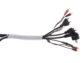 Spiral kabelsamler - 10m / Ø15mm (transparent hvid)