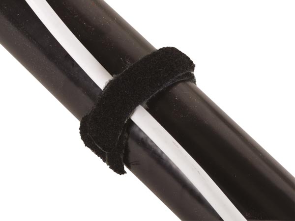 Velcro kabelstrips - 20,5cm sort (10 stk.)