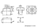TACT mikrotrykkontakt - 12x12mm, H=7,3mm