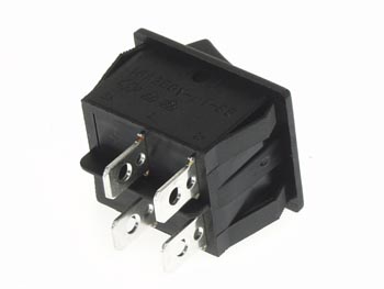 Vippekontakt - 2P OFF-ON 10A / 250V, I/O Sort
