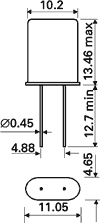 Krystal - 44,336MHz (HC49/U)