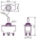 MAXI vippekontakt - 2P ON-OFF-ON 6A/250V, M3 skruer