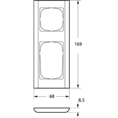 LK Fuga ramme Softline 68 2½m - lysegrå