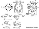 Drejeomskifter - 2 pol / 6 stillinger, loddeben