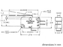 Mikroswitch m. lang arm - 5A/250V, ON-(ON), spadestik