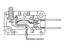 Mikroswitch, lang rulleboltarm - 6A/250V ON-(ON) 4,8mm stik